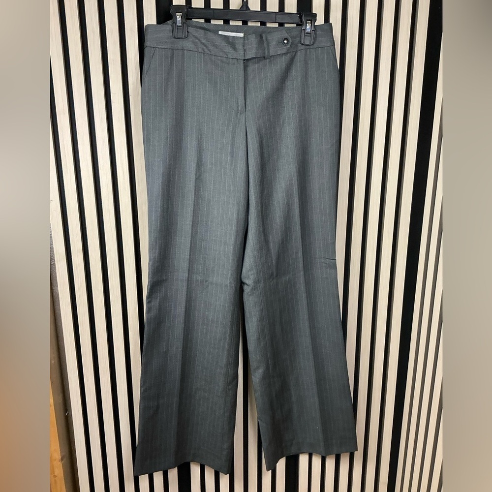 Calvin Klein Gray Pinstripe Trousers, Sz 8